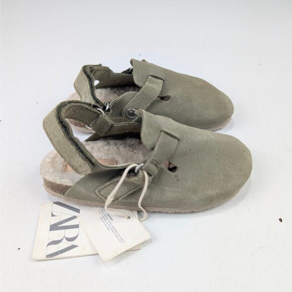 Zara Other - Zara Toddler Eu 24 7.5 US Split Slingback Leather Clogs - Faux Fur Sole